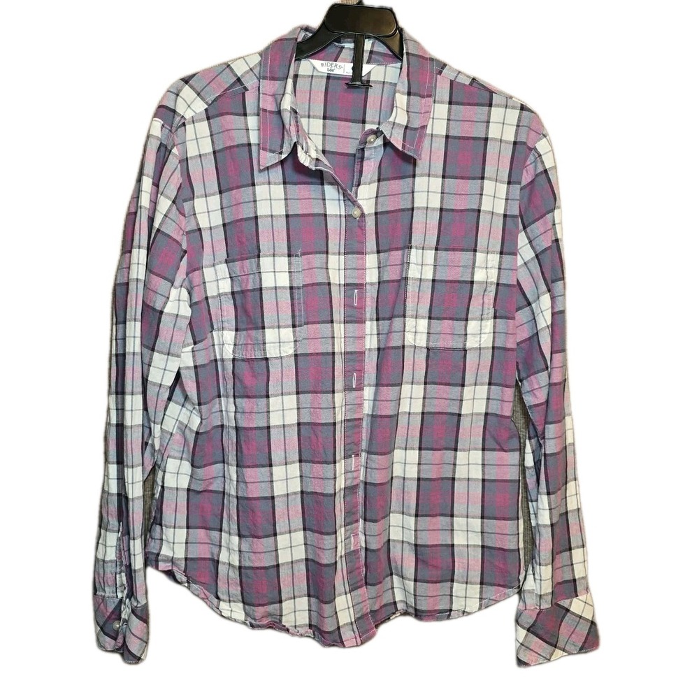 Riders By Lee Plaid Button Down Shirt GUC Girls Large Classic Preppy 💖
